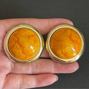 Vintage Gold and Orange Earrings